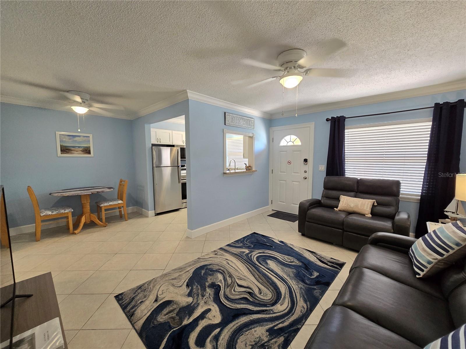 The bright open floorplan is very spacious and the beachy colors and decor create a tranquil space.