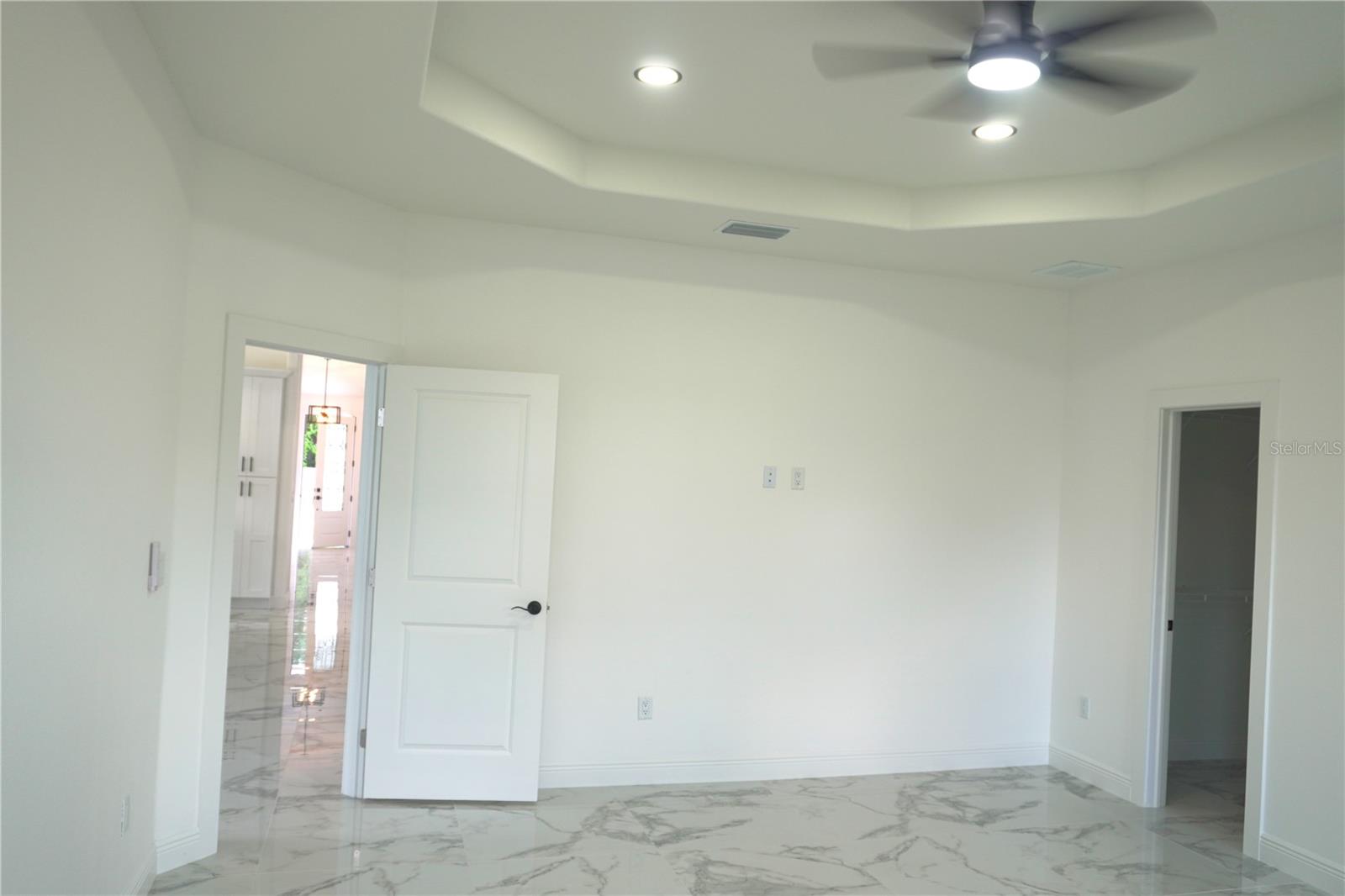 tray ceiling gin Primary bedroom
