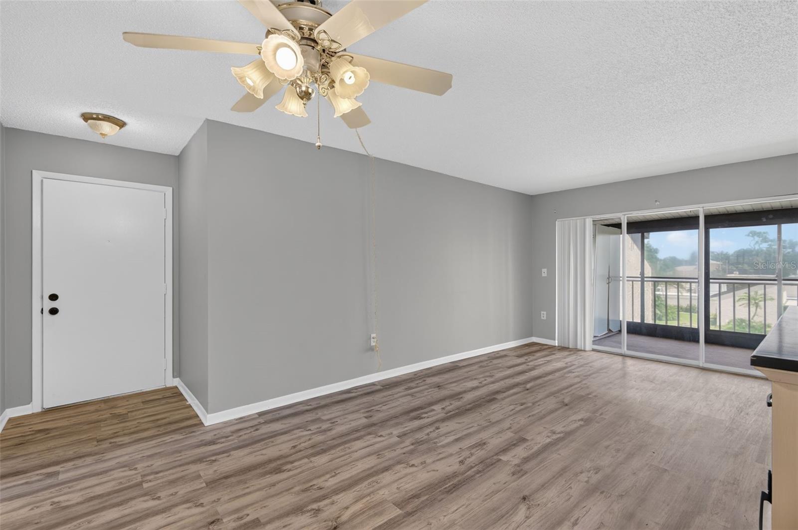 From the Entry way you go into the dining and open living area