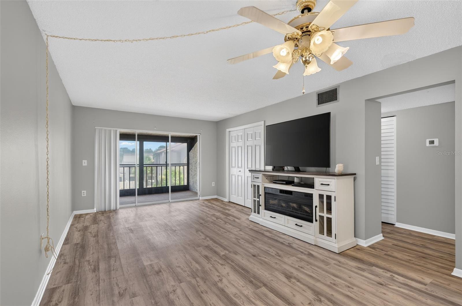 Dining and Living area with vinyl flooring