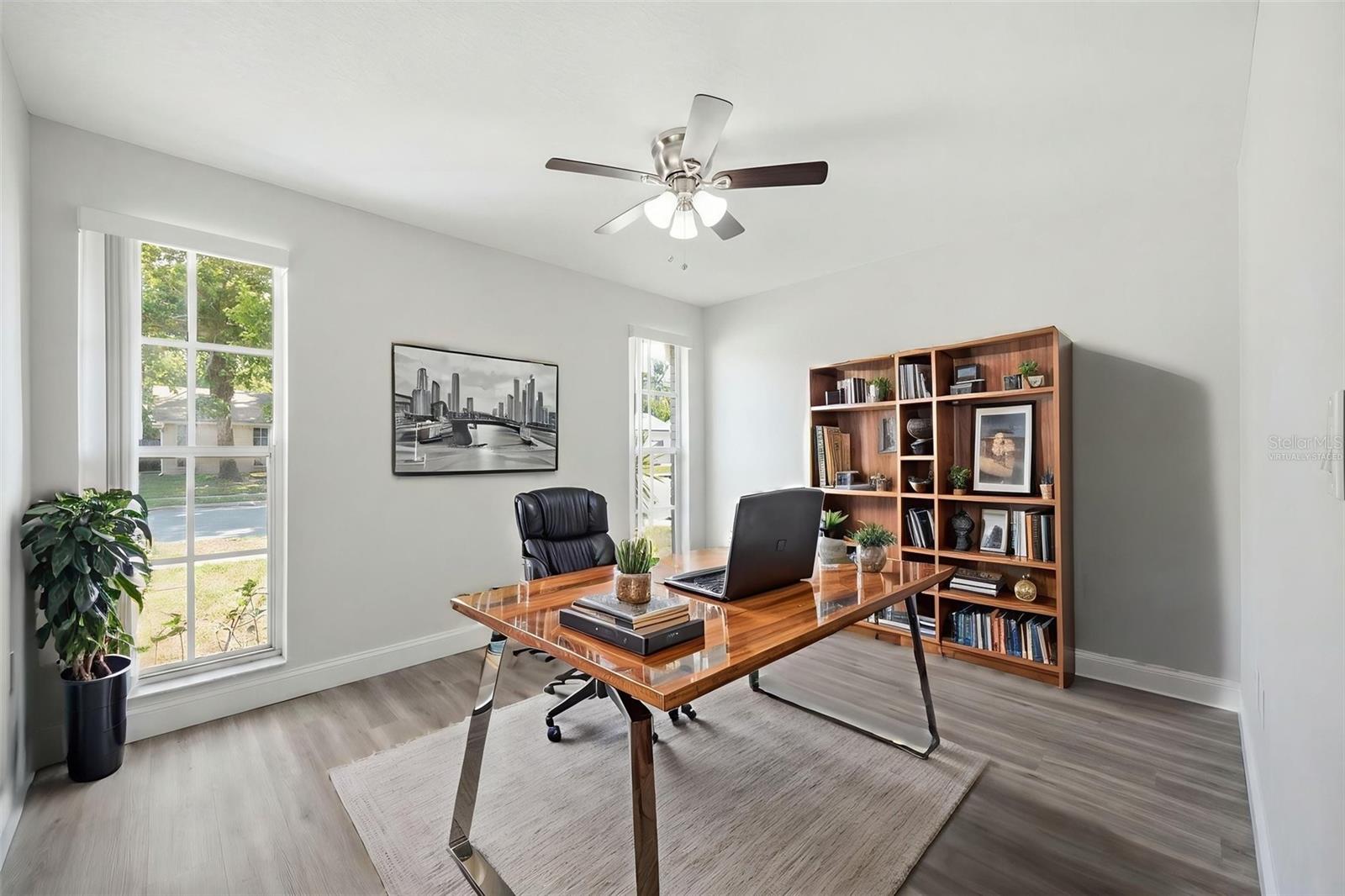 Virtually staged  as office - Bedroom 2