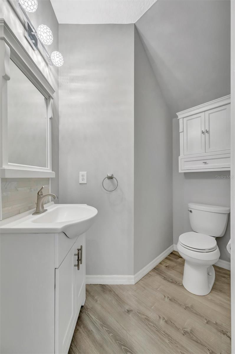 The half bathroom downstairs