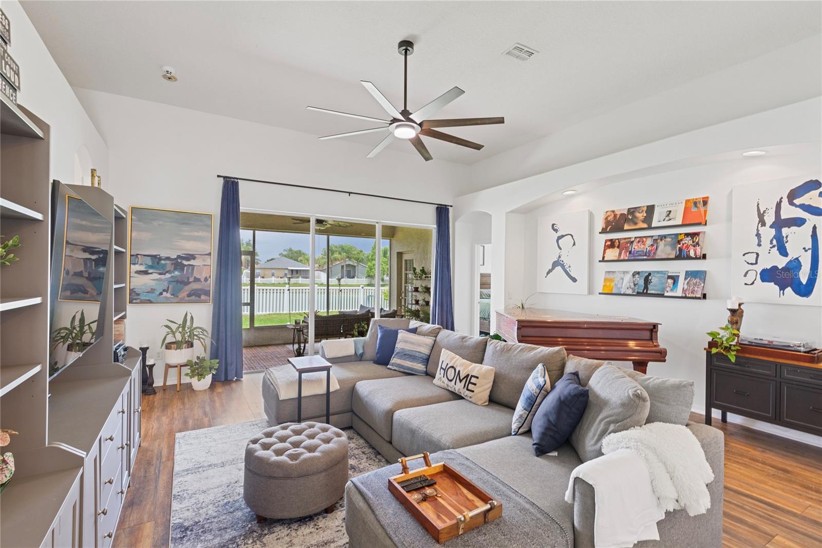 Great Room overlooking pond view