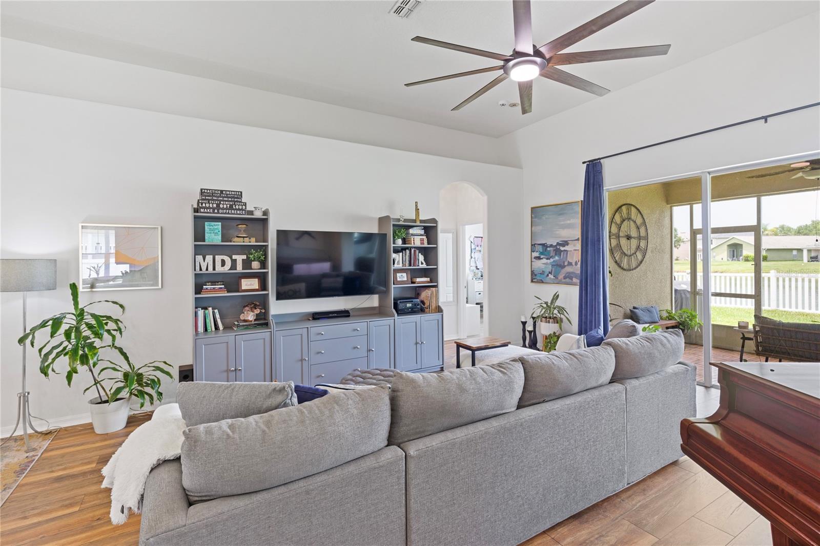 Great Room with very tall ceilings
