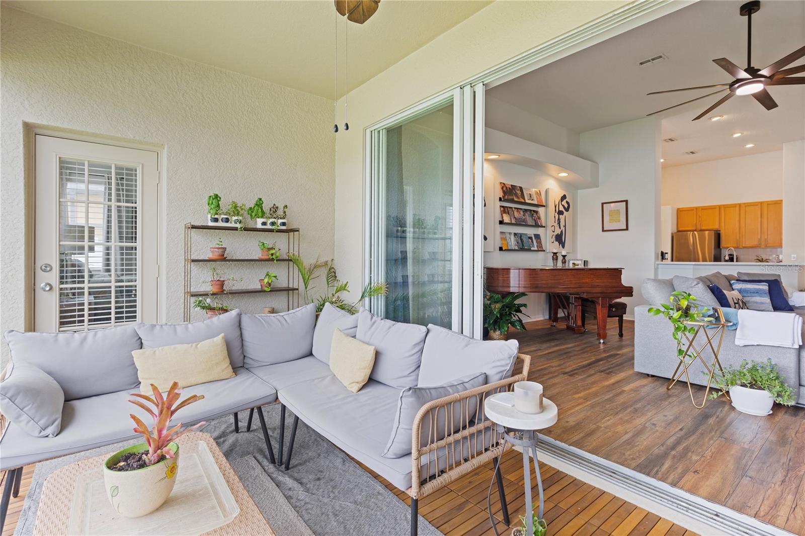 Triple folding sliding door