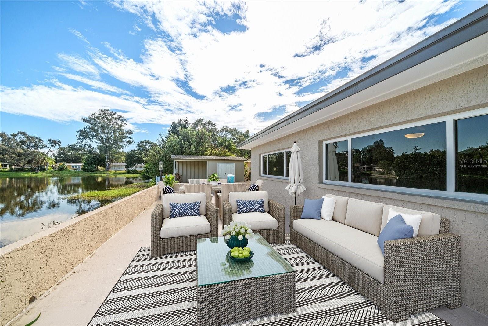 Lakefront Patio - Virtually Staged