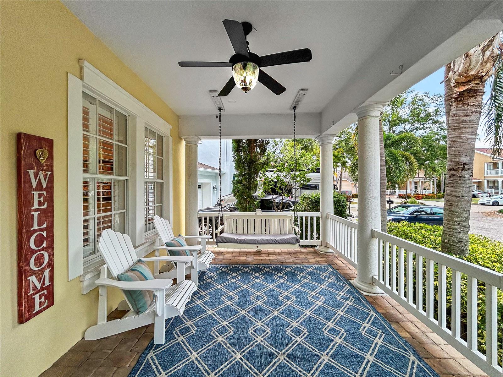 Front porch with swing