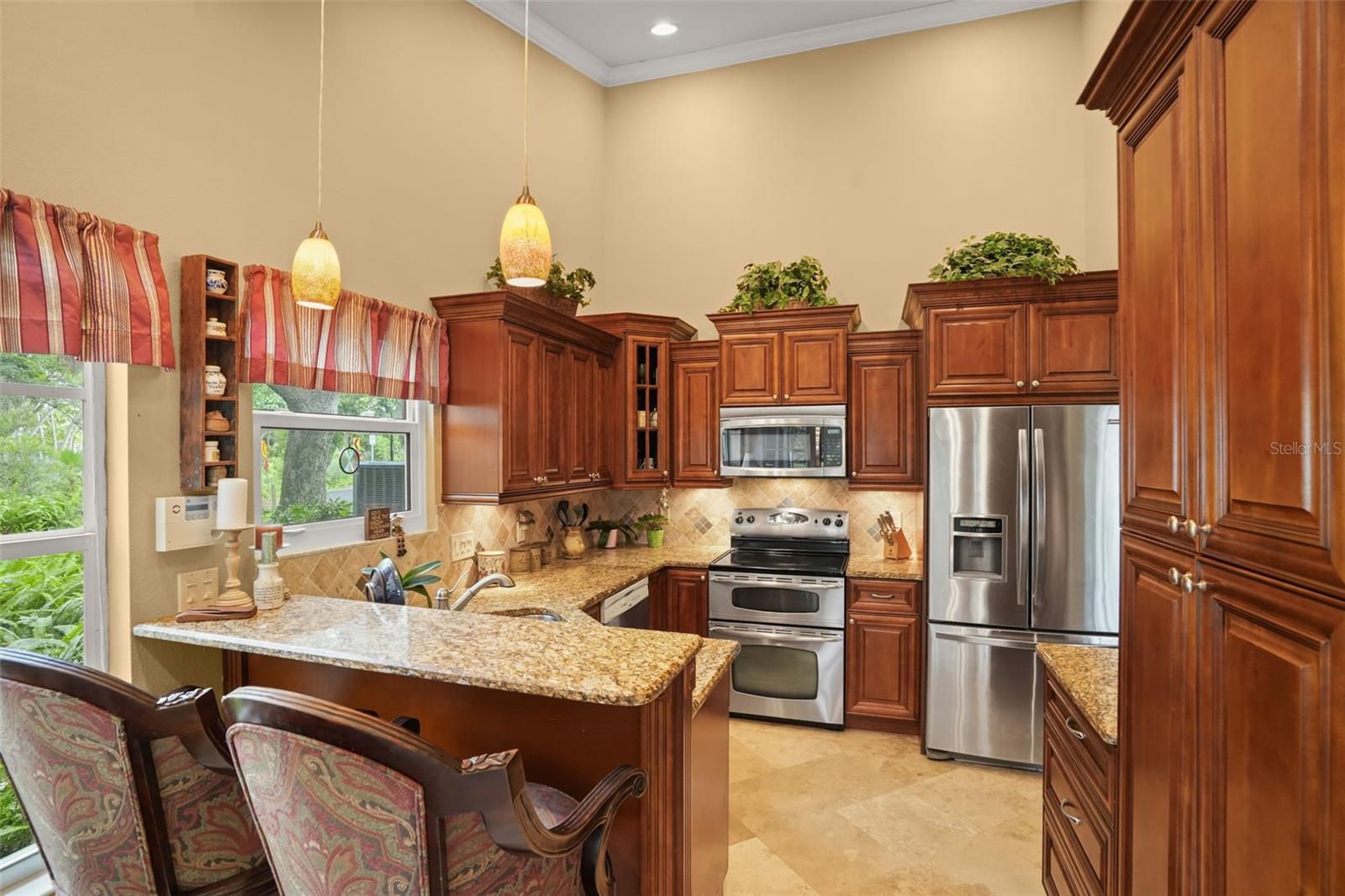 Updated kitchen with breakfast bar
