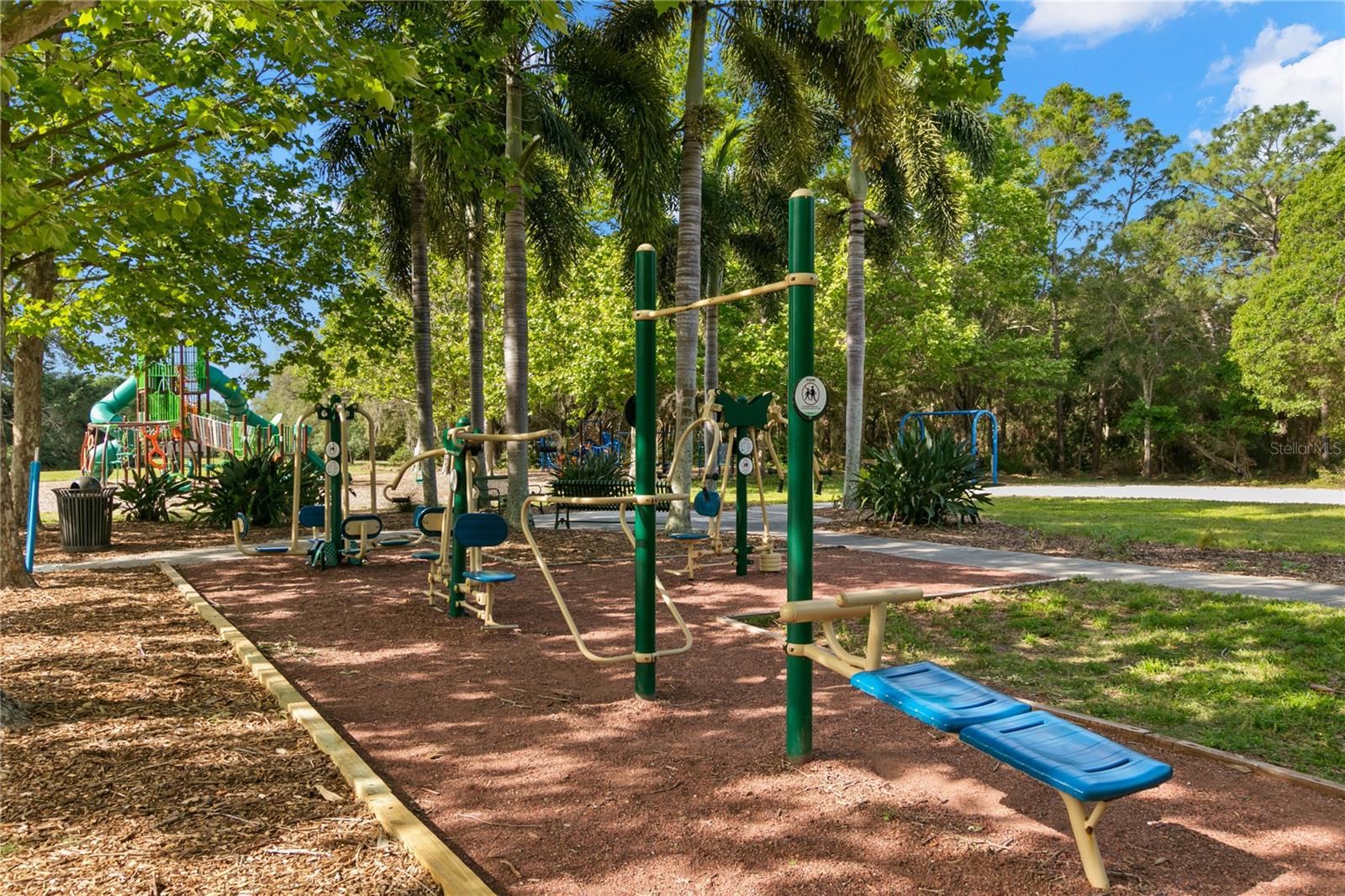 Work out area at the park across the street