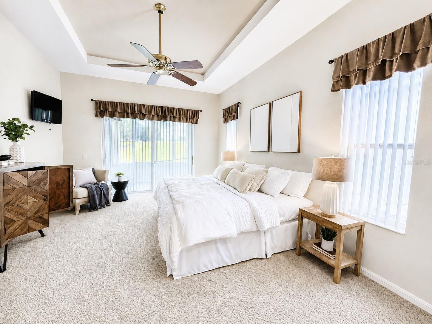 Master bedroom with golf course view