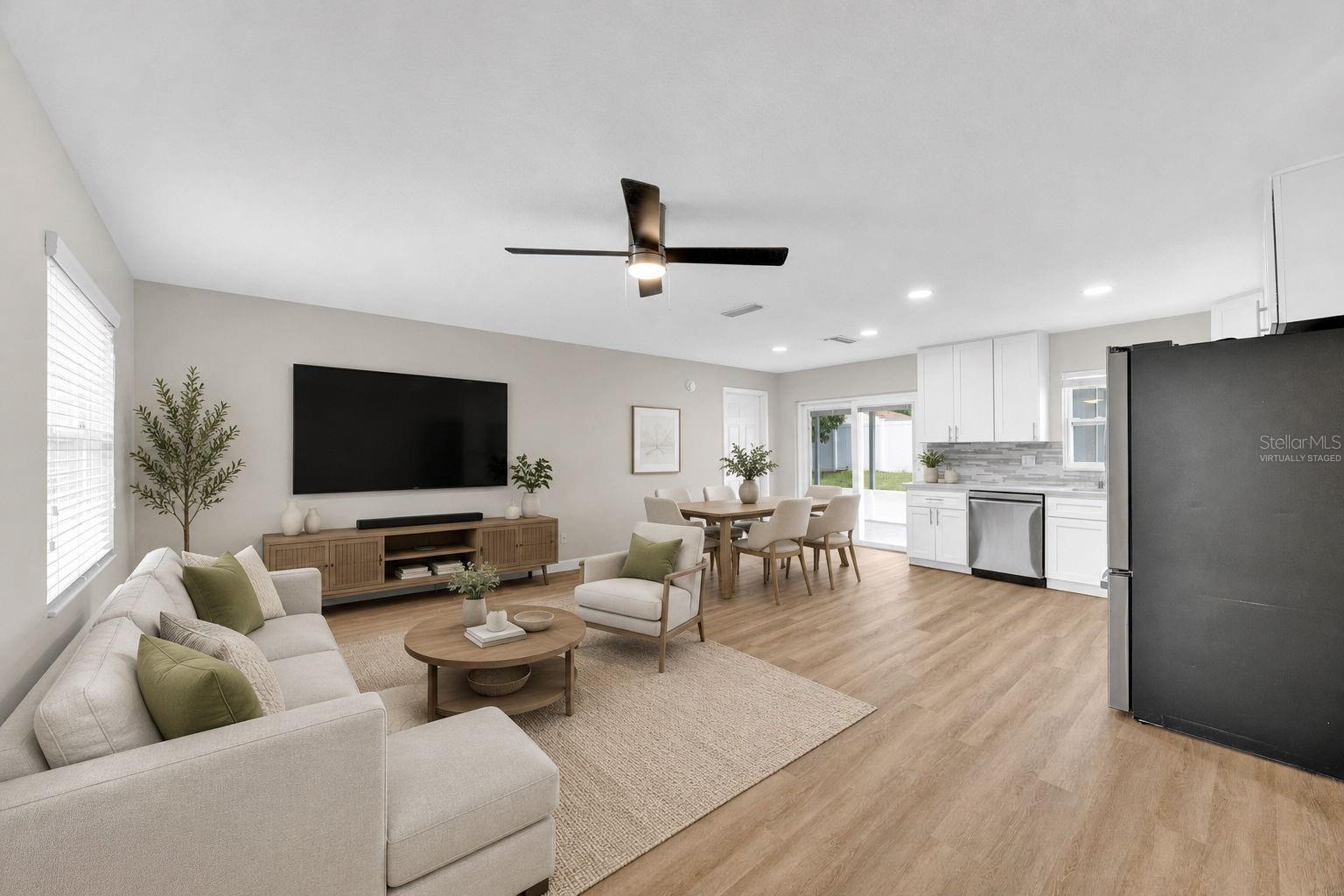 VIRTUALLY STAGED-LIVING-DINING AREA