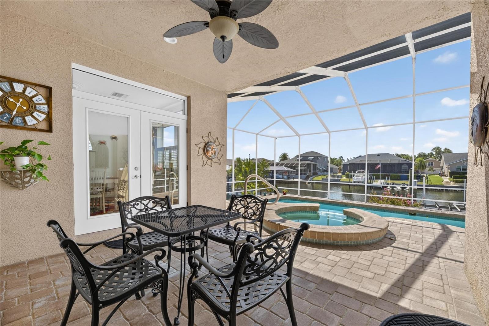 French Doors Leading to the Outdoor Oasis