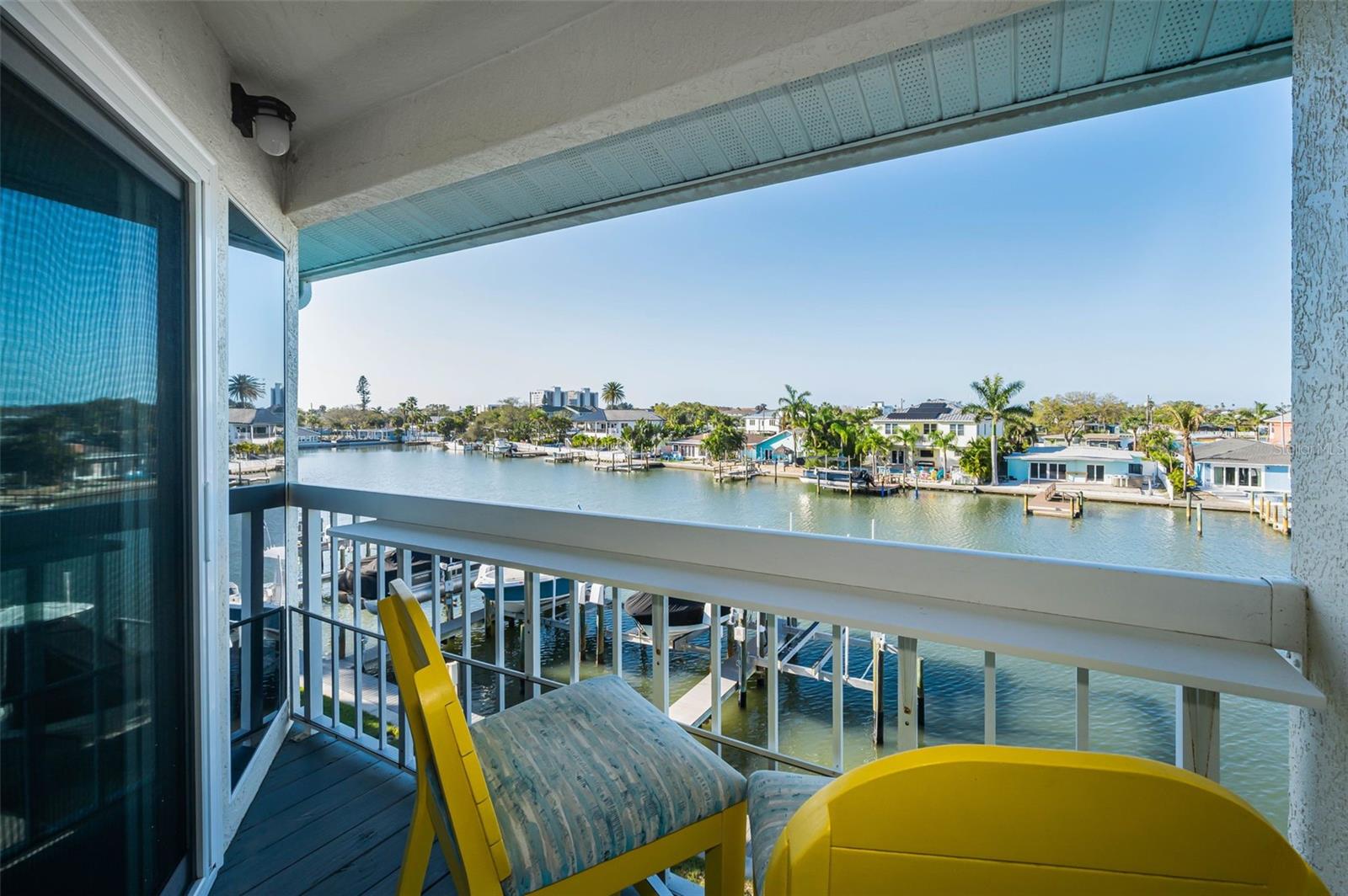 Waterfront view off the Primary Bedroom balcony
