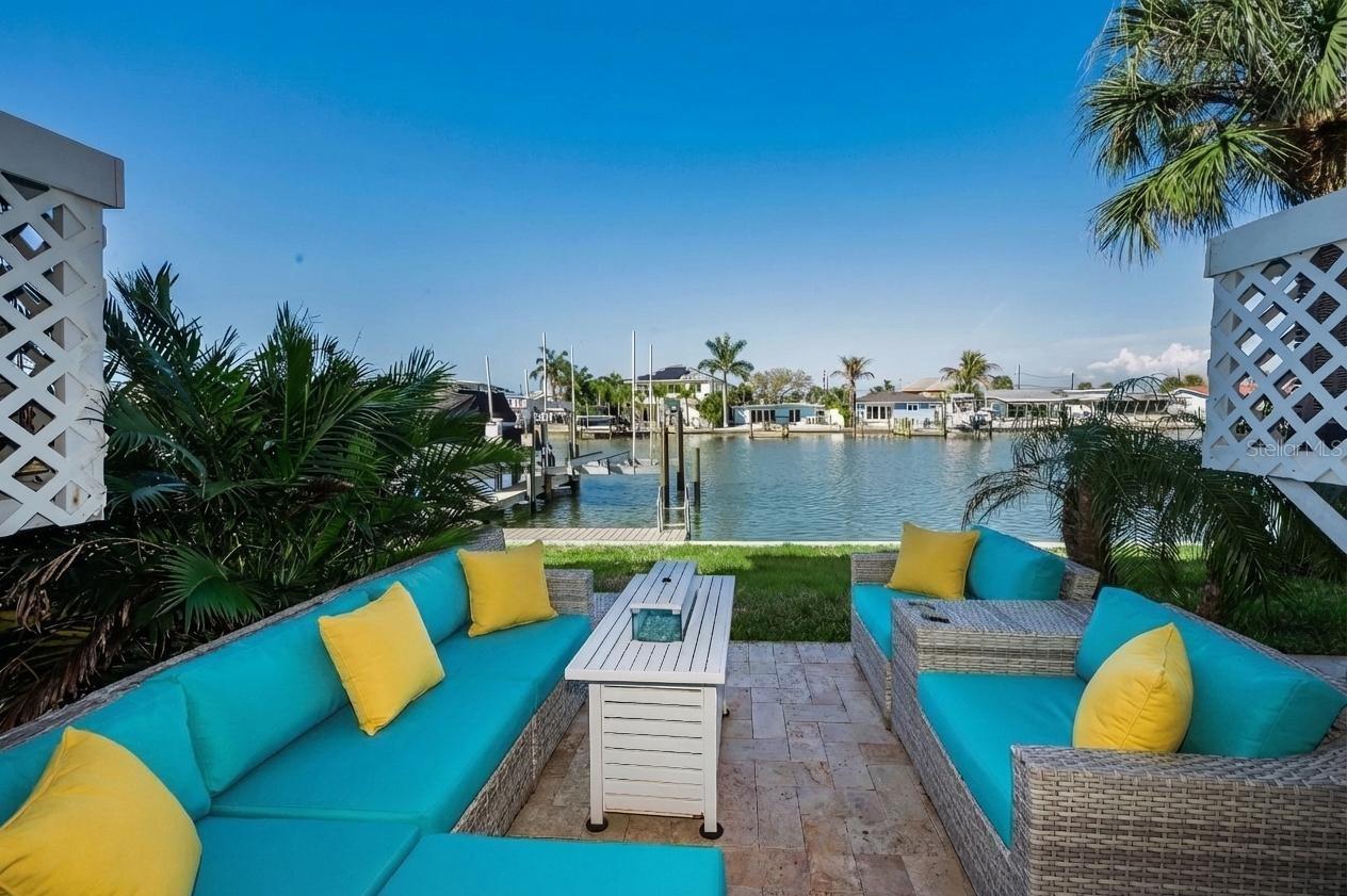 Waterfront enjoyment on the private patio with the boat slip in front!