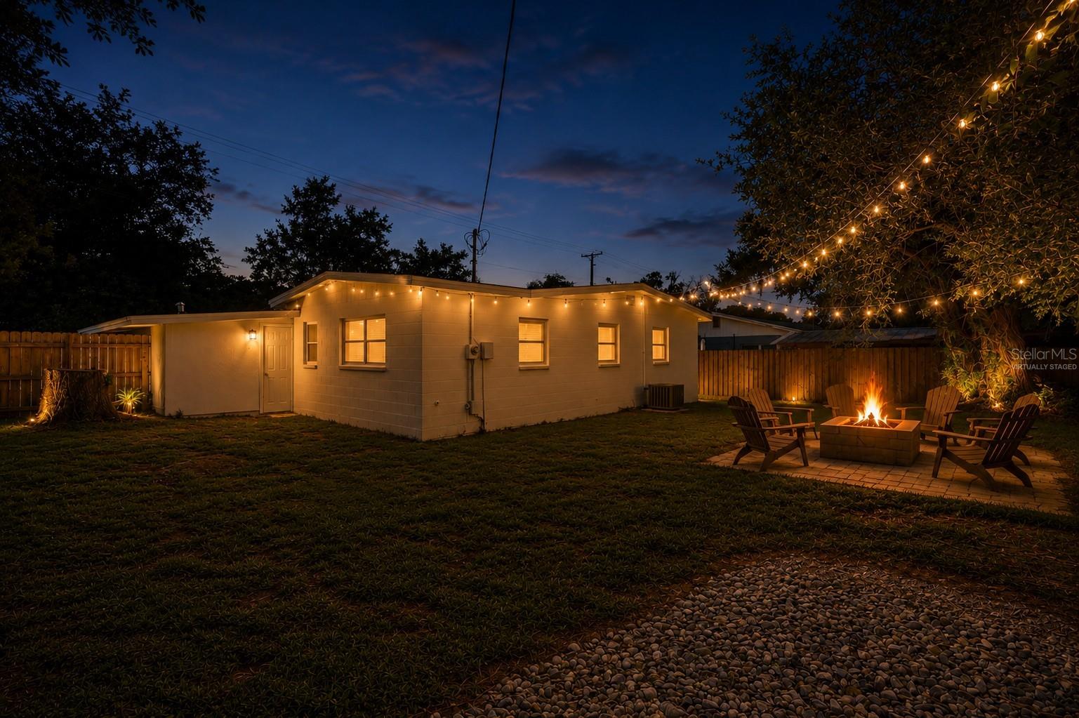 virtually staged backyard.