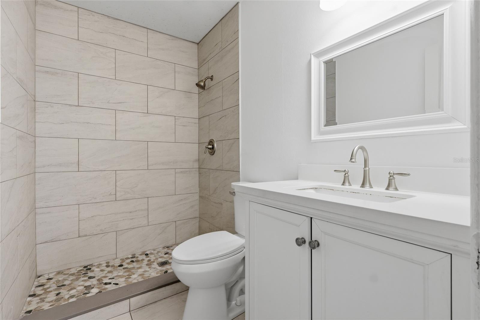 Bathroom off of the living room.