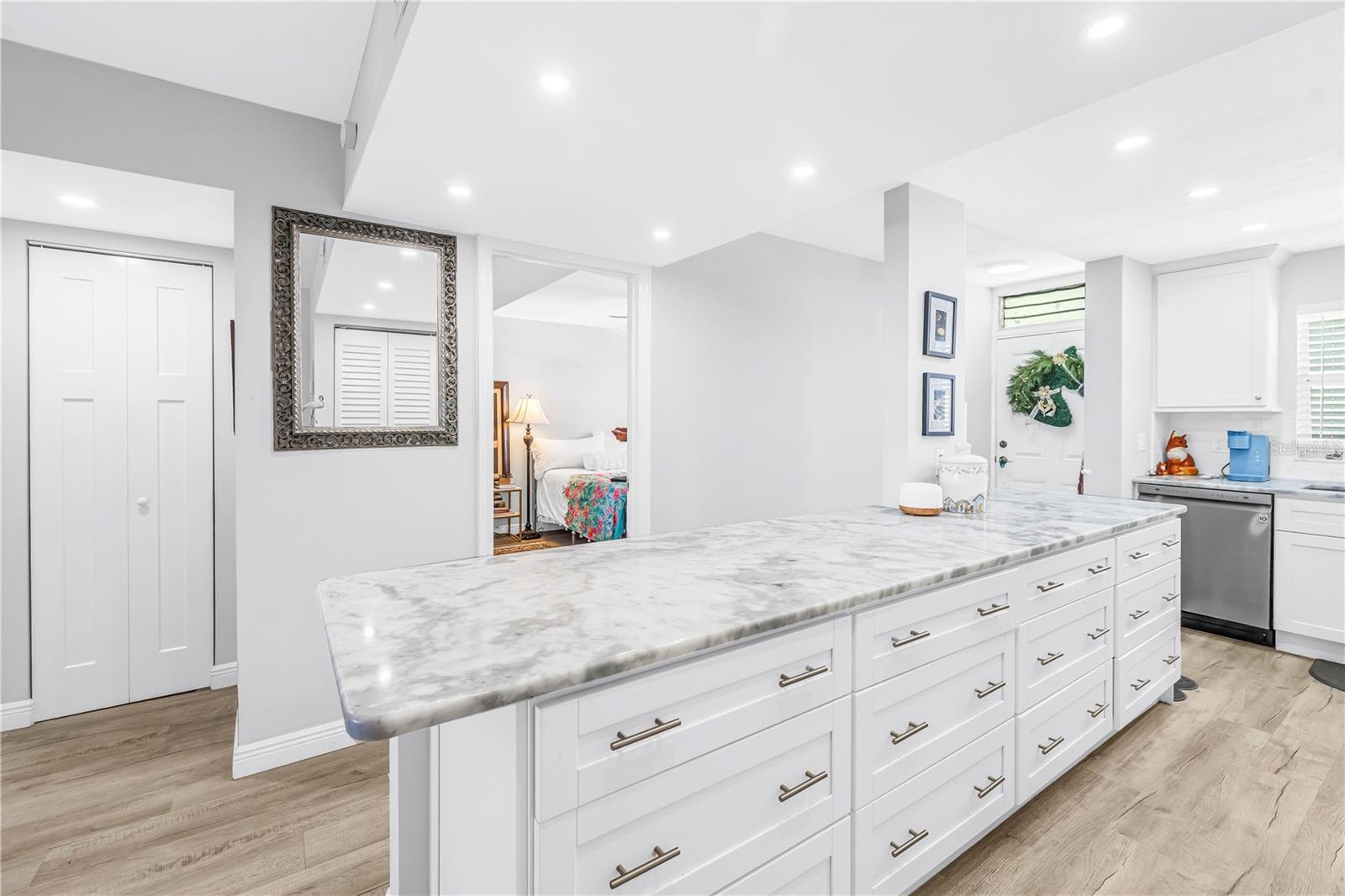 Marble surfaces throughout!