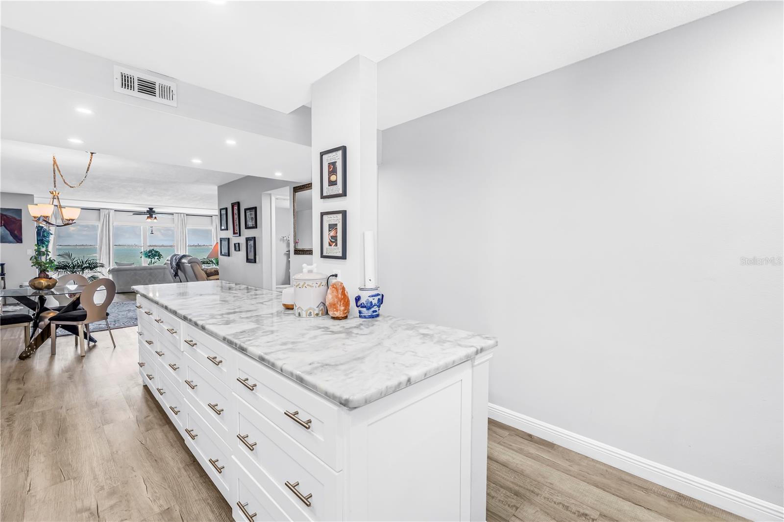 Ample cabinets---Notice the view