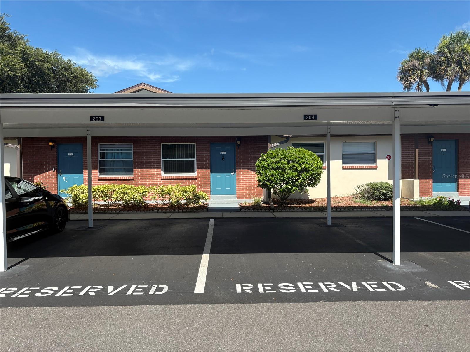 Covered Parking in front of Villa