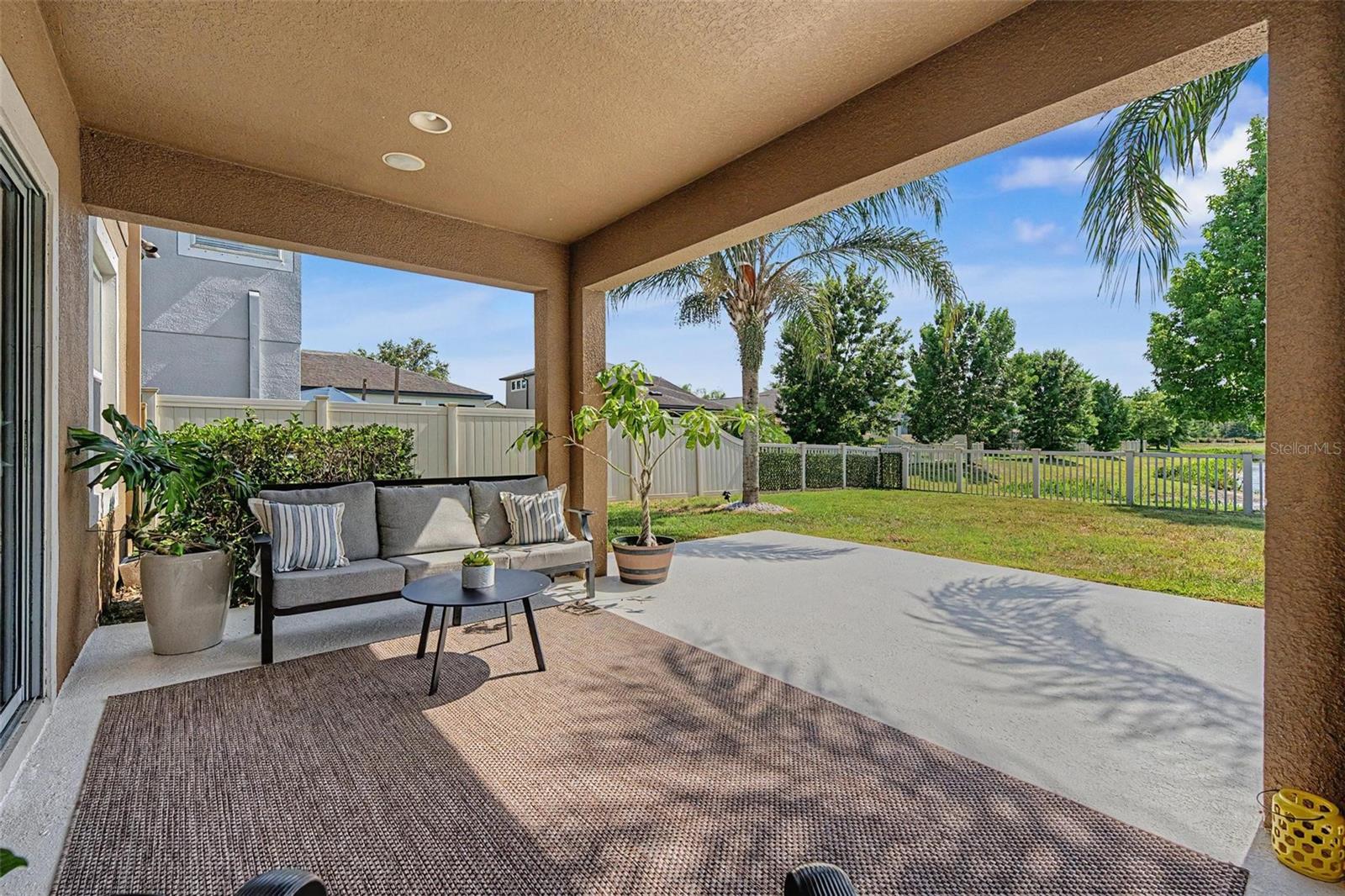 Large covered area for warmer days