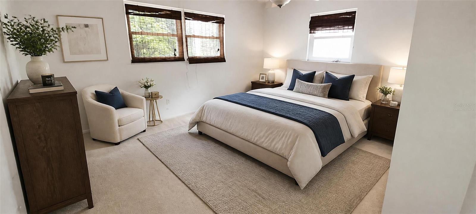 Primary Bedroom virtually staged