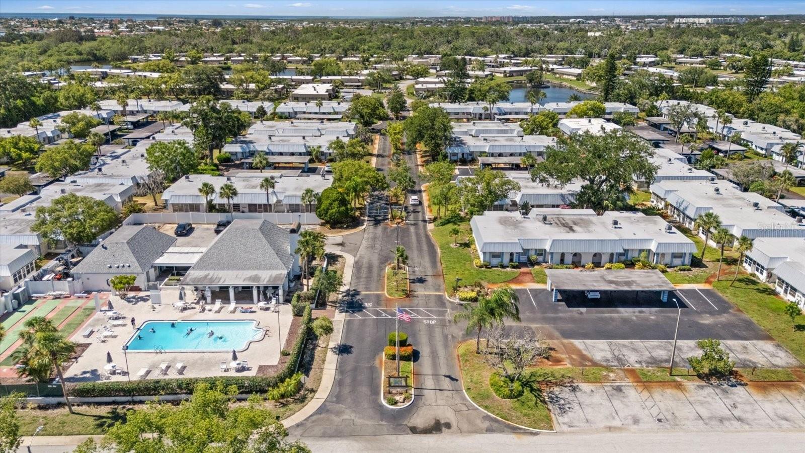 Complex gated entry and  pool, shuffleboard, and clubhouse