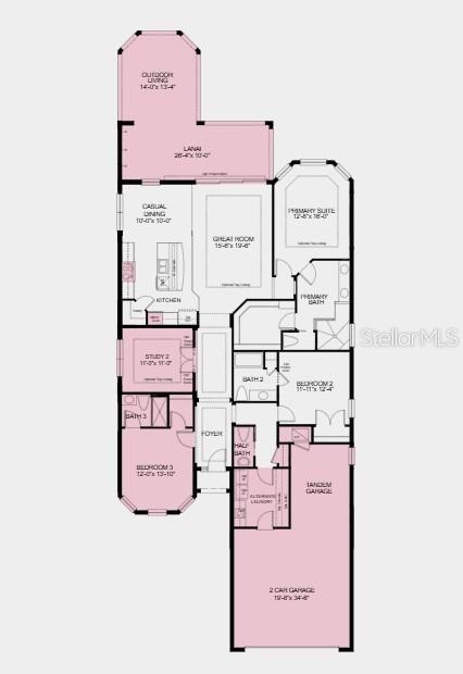 Additional Highlights Include: gourmet kitchen, an additional secondary bedroom with a full bath, study, tandem garage. tray ceiling package, and an expansive covered lanai with an outdoor kitchen rough-in.