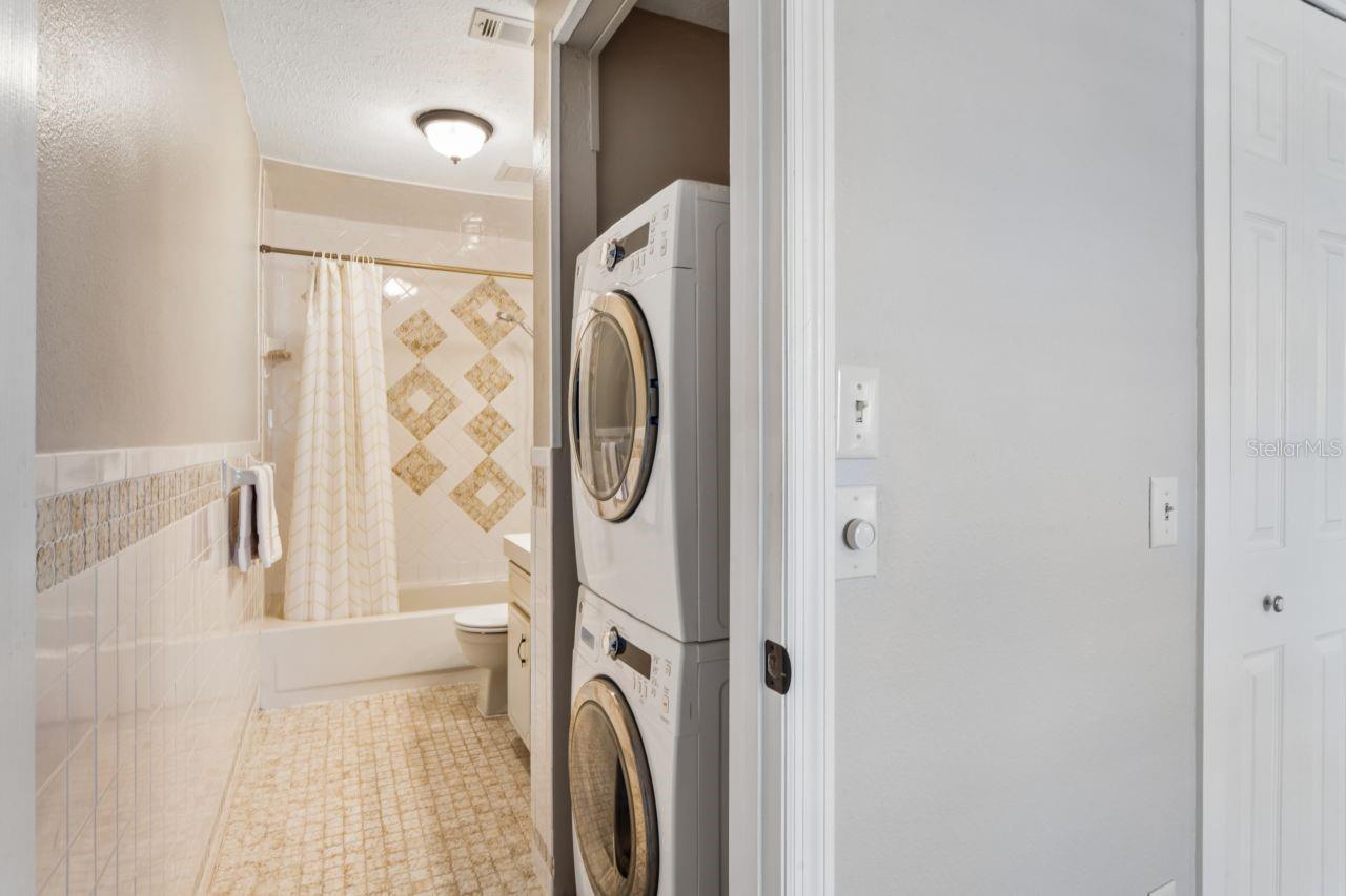 Double stack washer and dryer included.