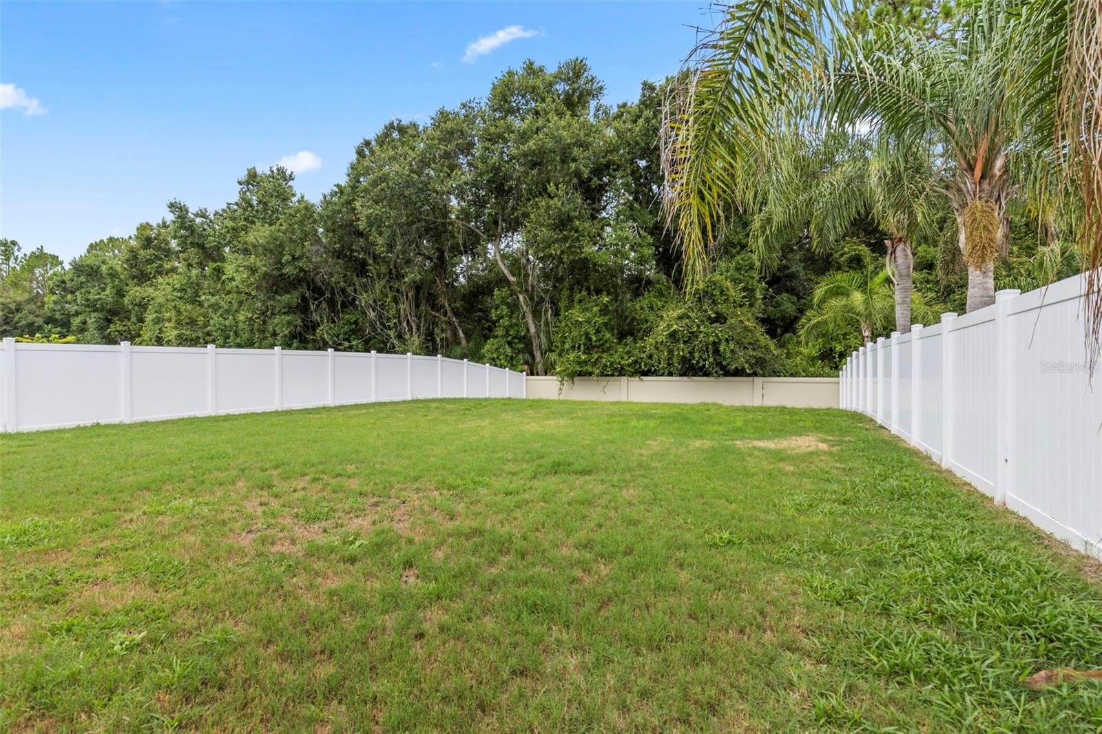 Extended back yard with fence