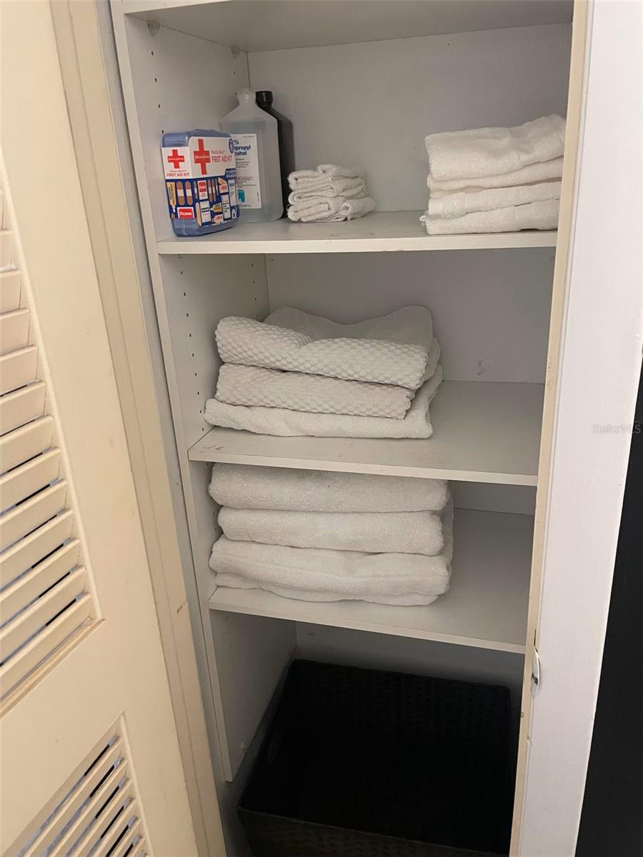 Linen closet in bath