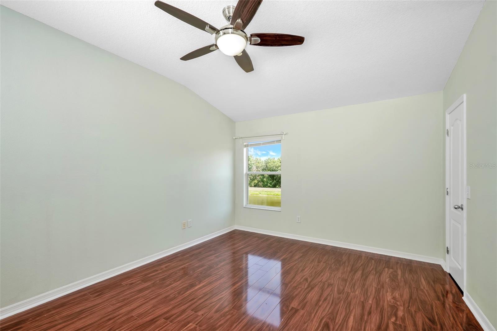 Primary bedroom with water and conservation