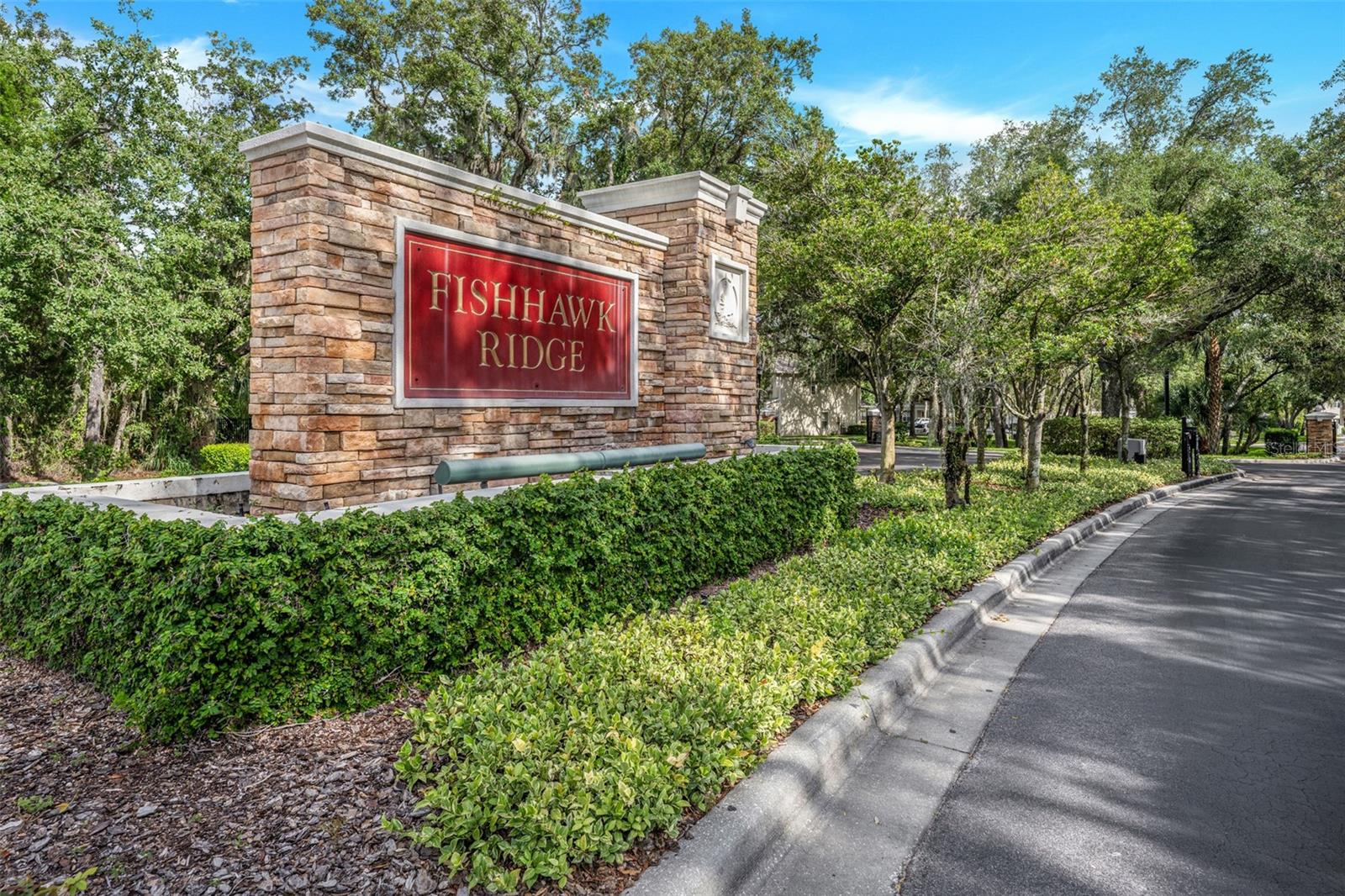 Gated entrance to FishHawk Ridge townhomes