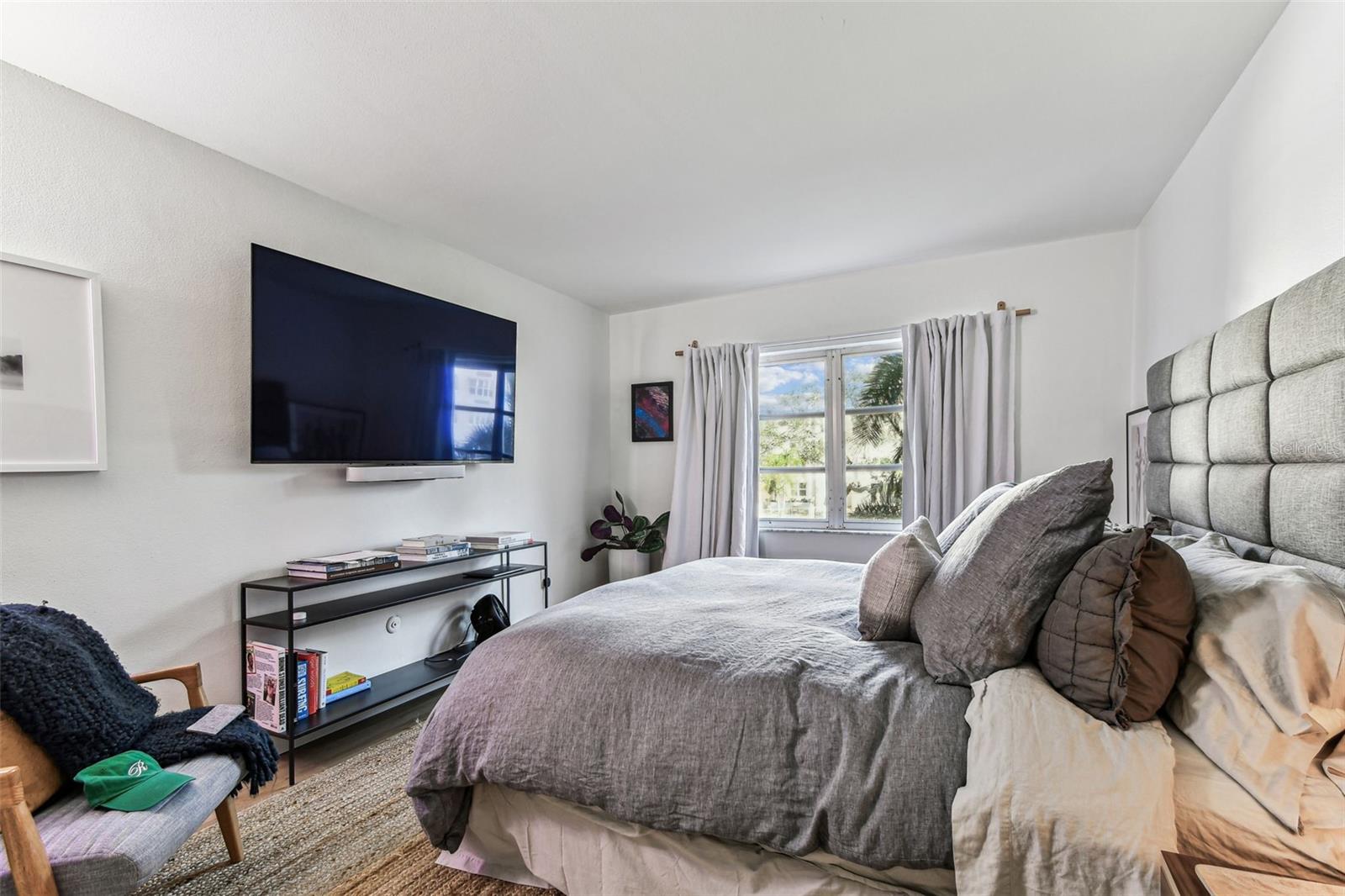 Master suite with view of the pool