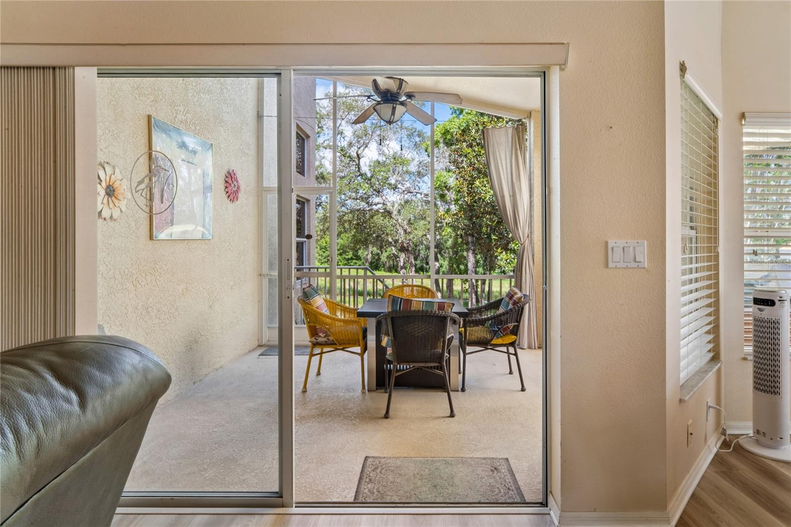 Sliders to porch from family room