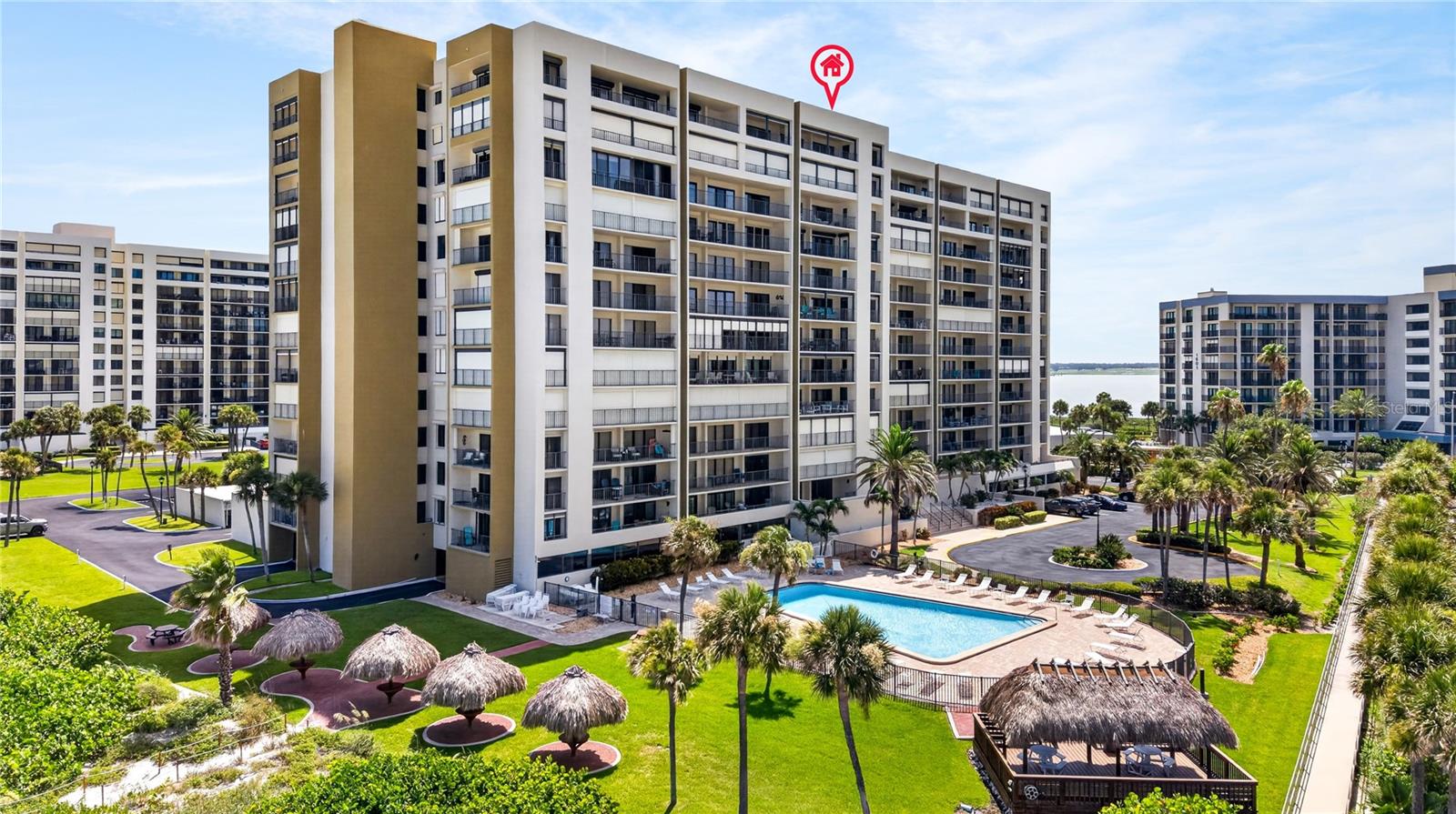south facing beachfront heated pool