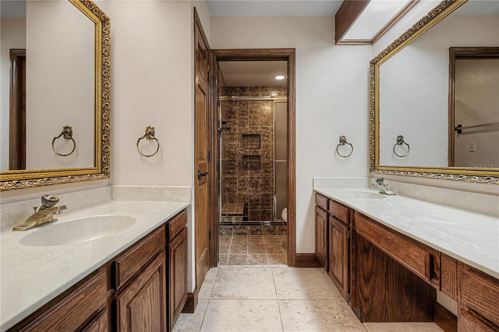 Second Bathroom with Dual vanities & Step-in shower