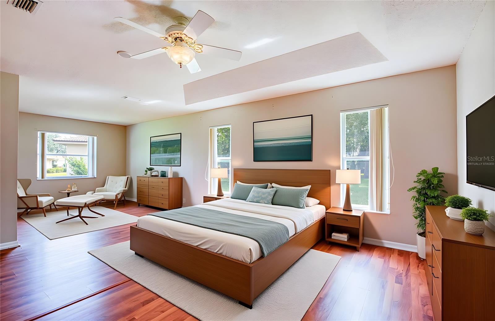 Virtually Staged Master Bedroom
