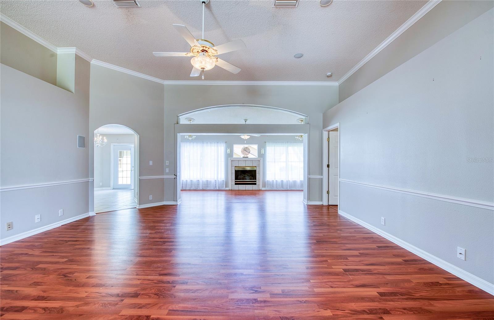 Living Room...View To Rear Showing Fireplace Den
