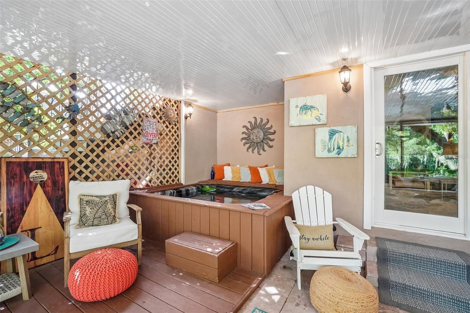 Screen Porch Hot Tub