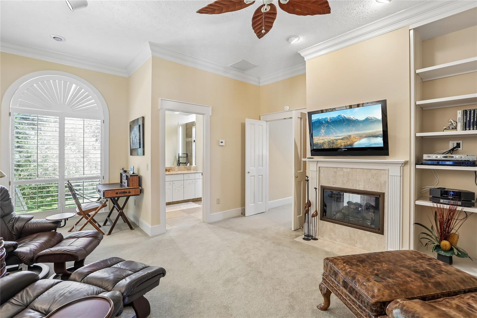 Primary suite living room / library