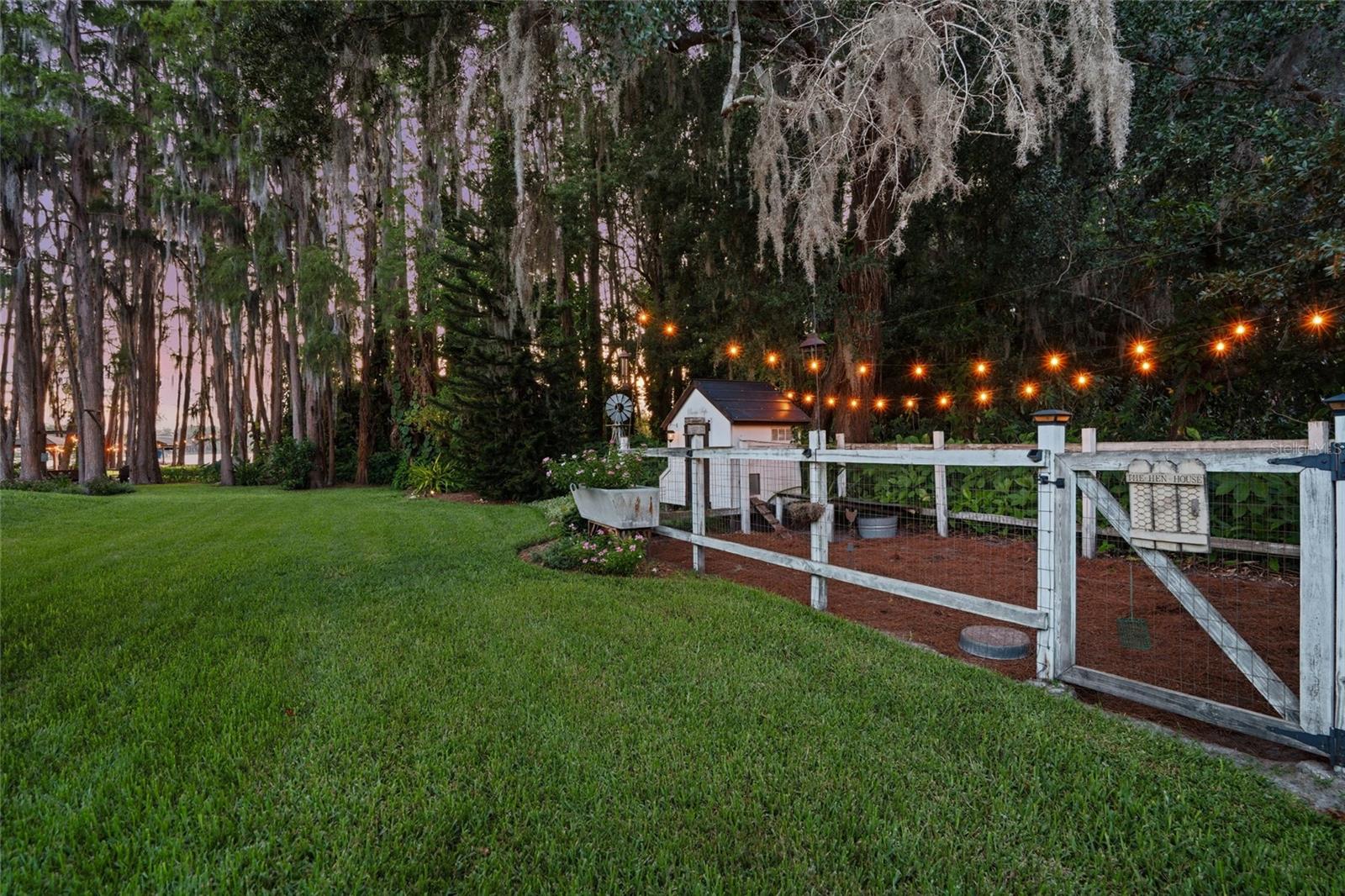 Carport chicken coupe and woodshed