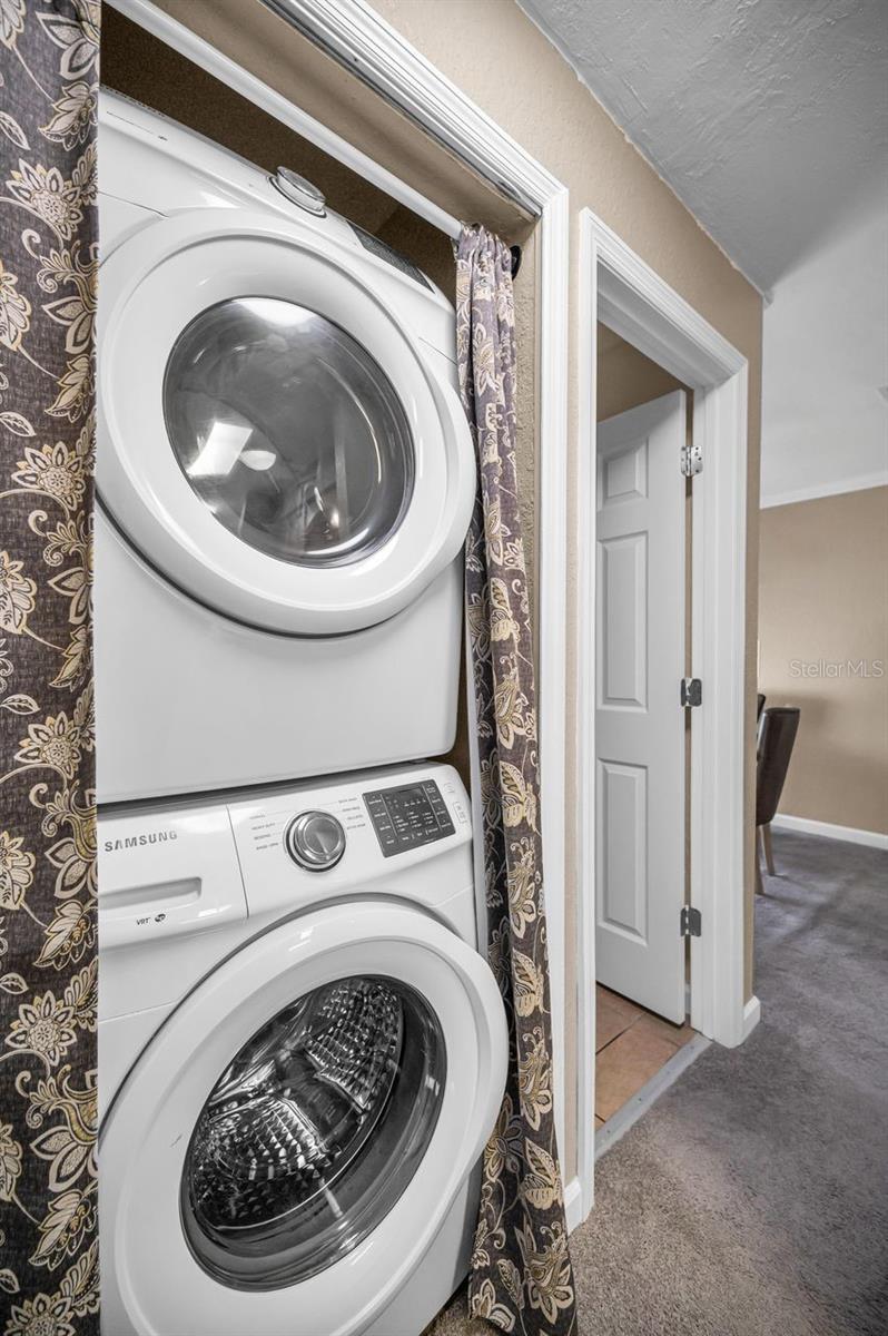 Washer & dryer just off kitchen