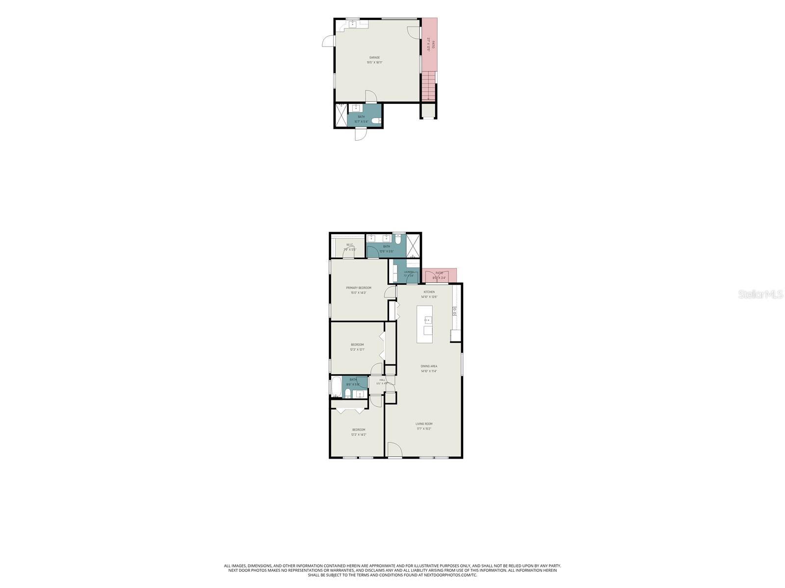 Main House and garage Floor Plan.