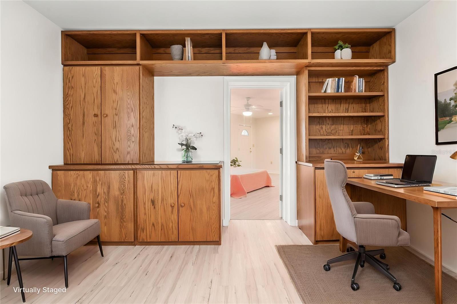 Bedroom or home office staged