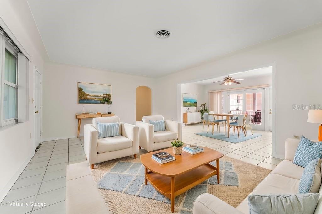 Living room staged