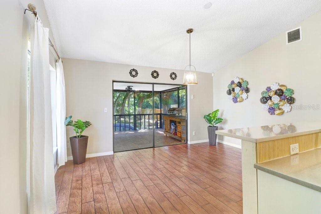 overlooking dining area