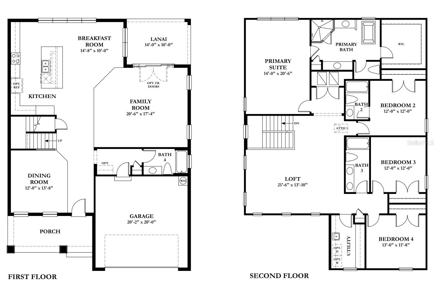 Floorplan features Optional den on first floor
