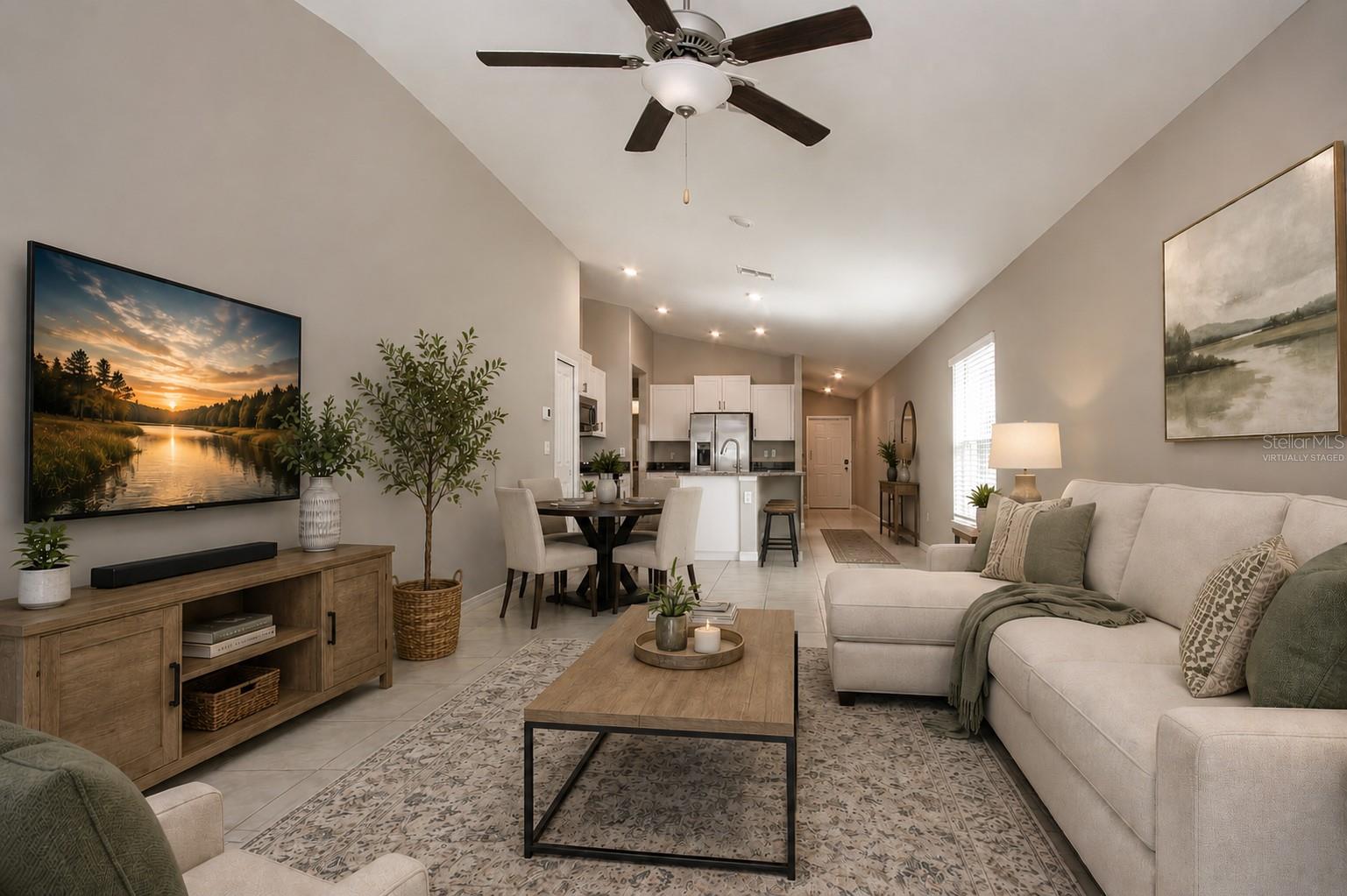 Virtually Staged Family Room