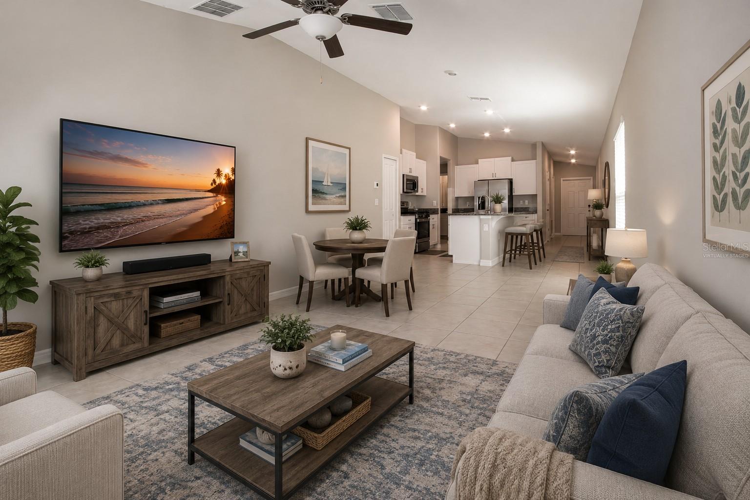 Virtually Staged Family Room