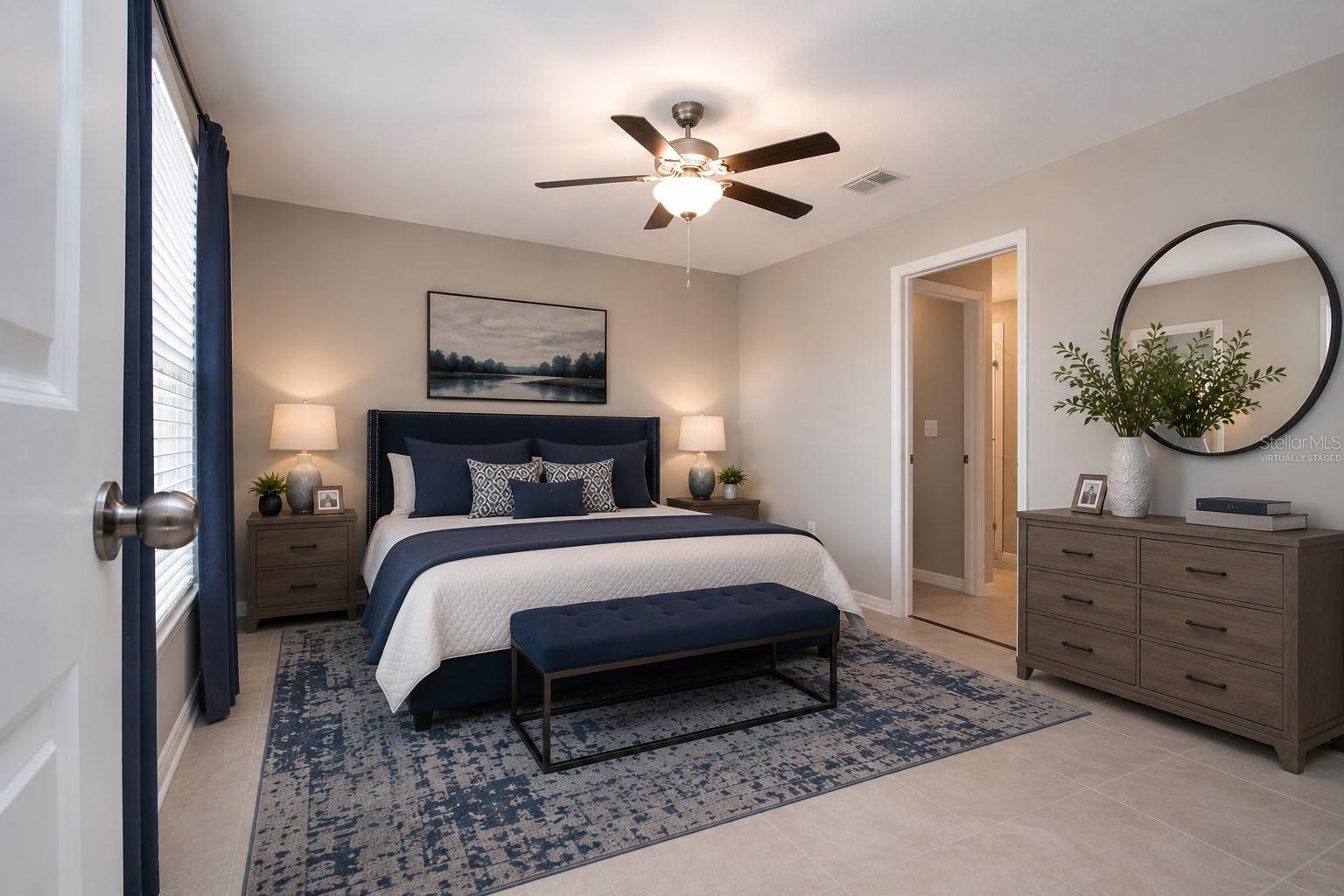 Virtually Staged Primary Bedroom